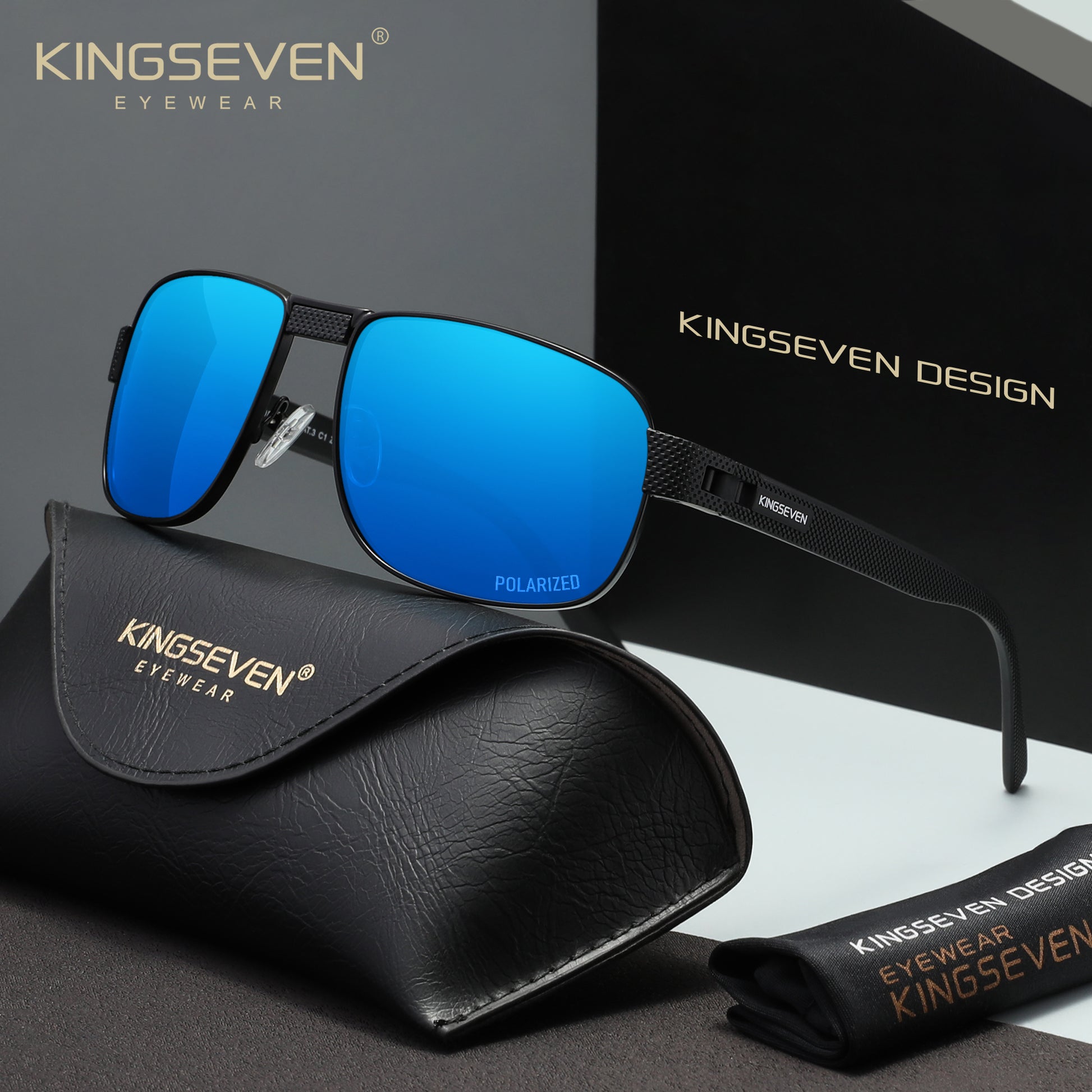 KINGSEVEN N7309 blue polarized sunglasses for men