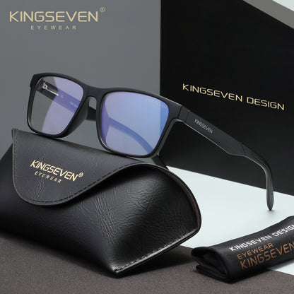 KINGSEVEN N7356 matte-black blue light sunglasses
