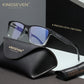 KINGSEVEN N7356 shiny-black blue light sunglasses