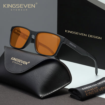 KINGSEVEN N7356 matte-black blue light sunglasses