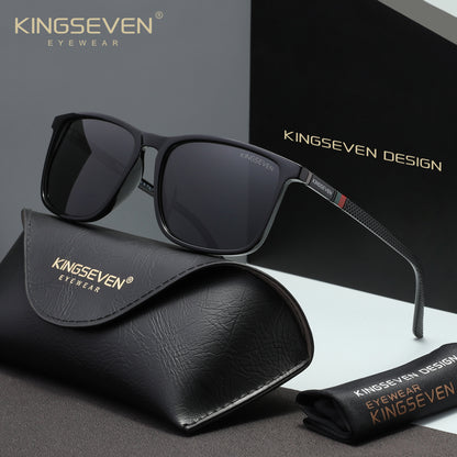 KINGSEVEN N7365 shiny black gray polarized sunglasses