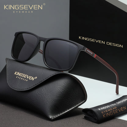 KINGSEVEN N7365 matte black gray polarized sunglasses