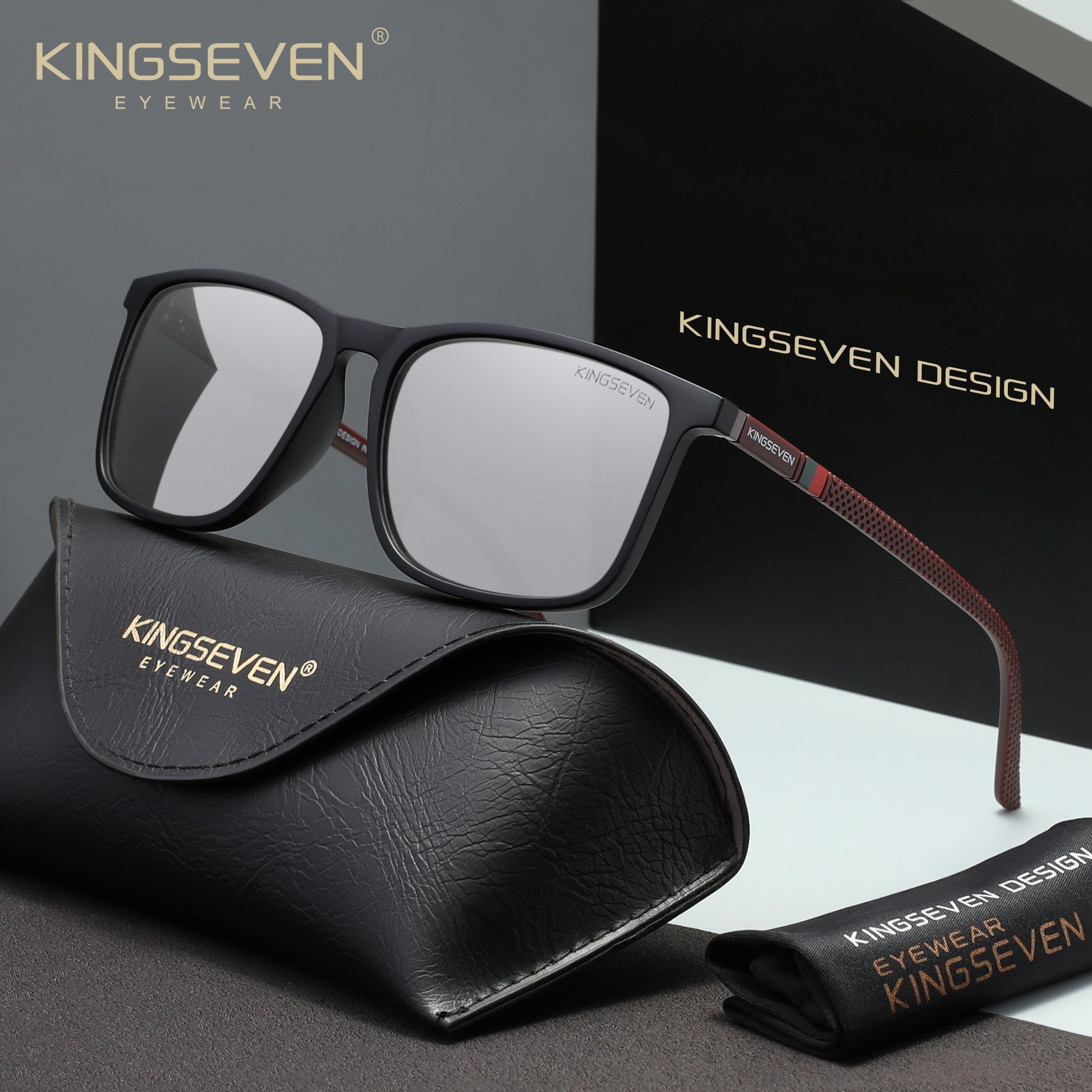 KINGSEVEN N7365 black white polarized sunglasses