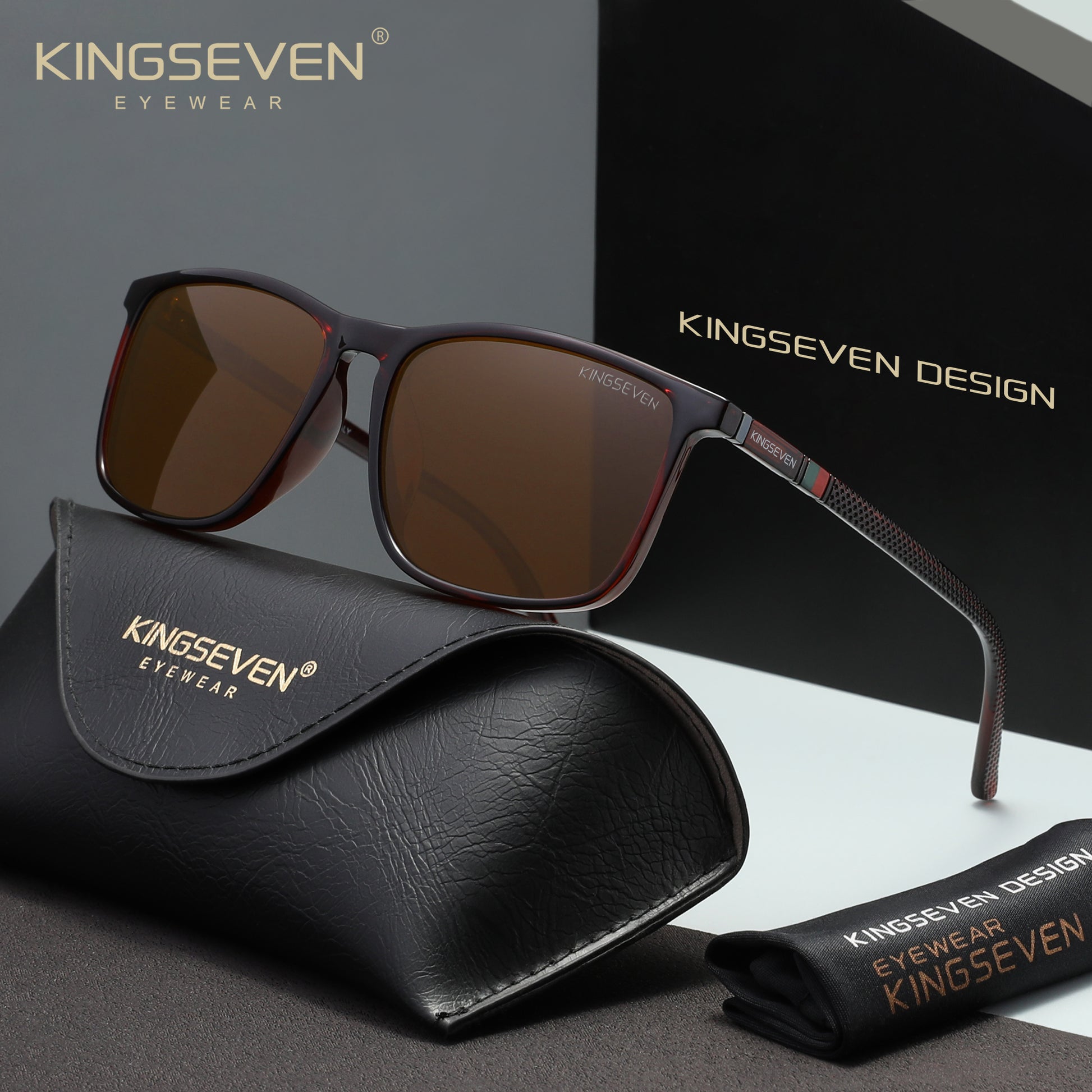 KINGSEVEN N7365 brown polarized sunglasses