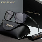 KINGSEVEN N7365 shiny-black blue light sunglasses