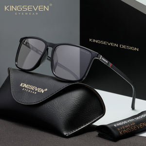 KINGSEVEN N7365 shiny-black blue light sunglasses