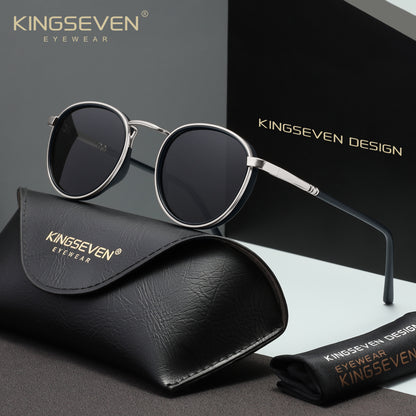 KINGSEVEN N7375 silver-gray polarized sunglasses for men