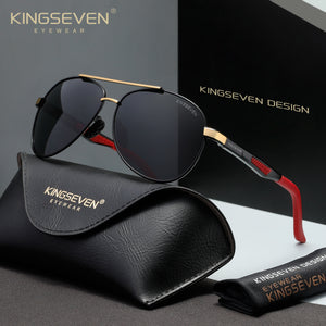 KINGSEVEN N7720 gold-gray polarized sunglasses for men