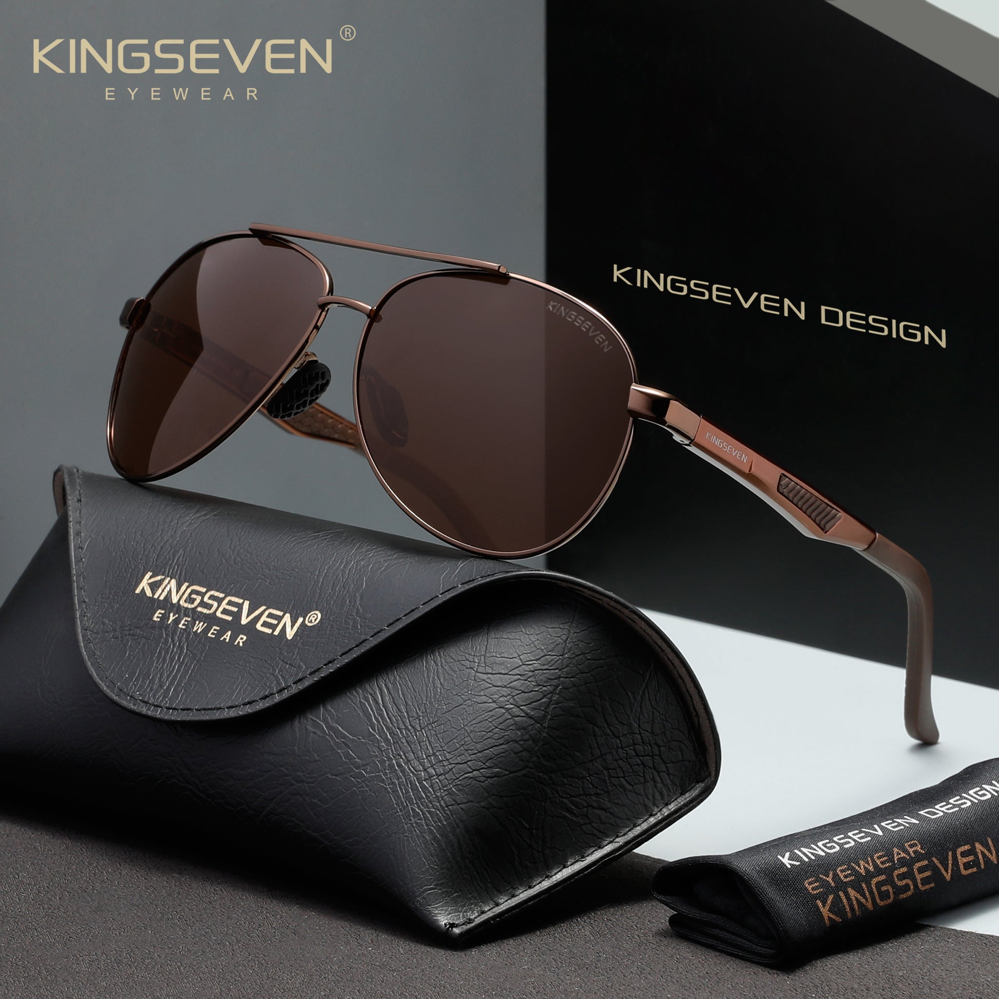 KINGSEVEN N7720 brown polarized sunglasses for men
