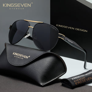 KINGSEVEN N7777 gold-gray polarized sunglasses for men