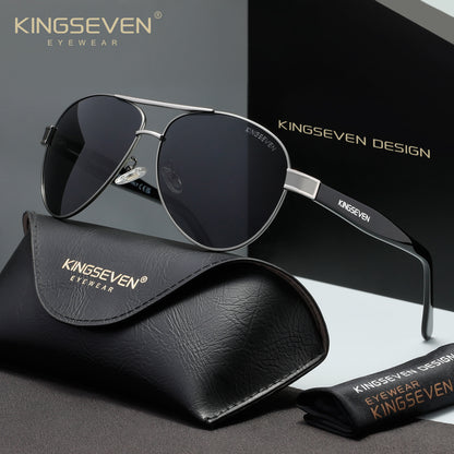 KINGSEVEN N7777 gun-gray polarized sunglasses for men