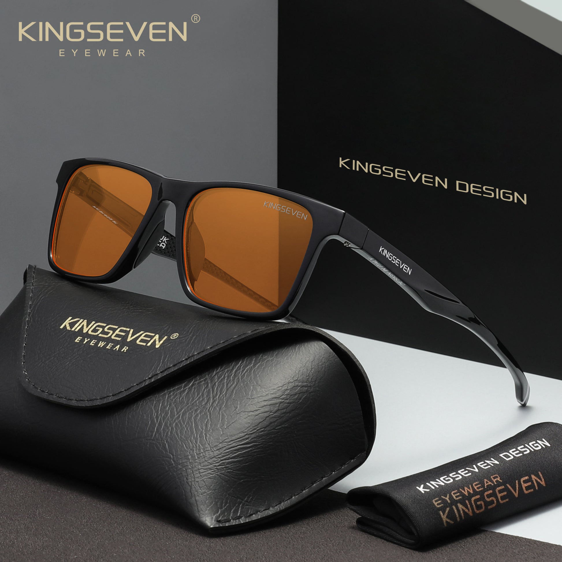 KINGSEVEN N780 black-black blue light sunglasses
