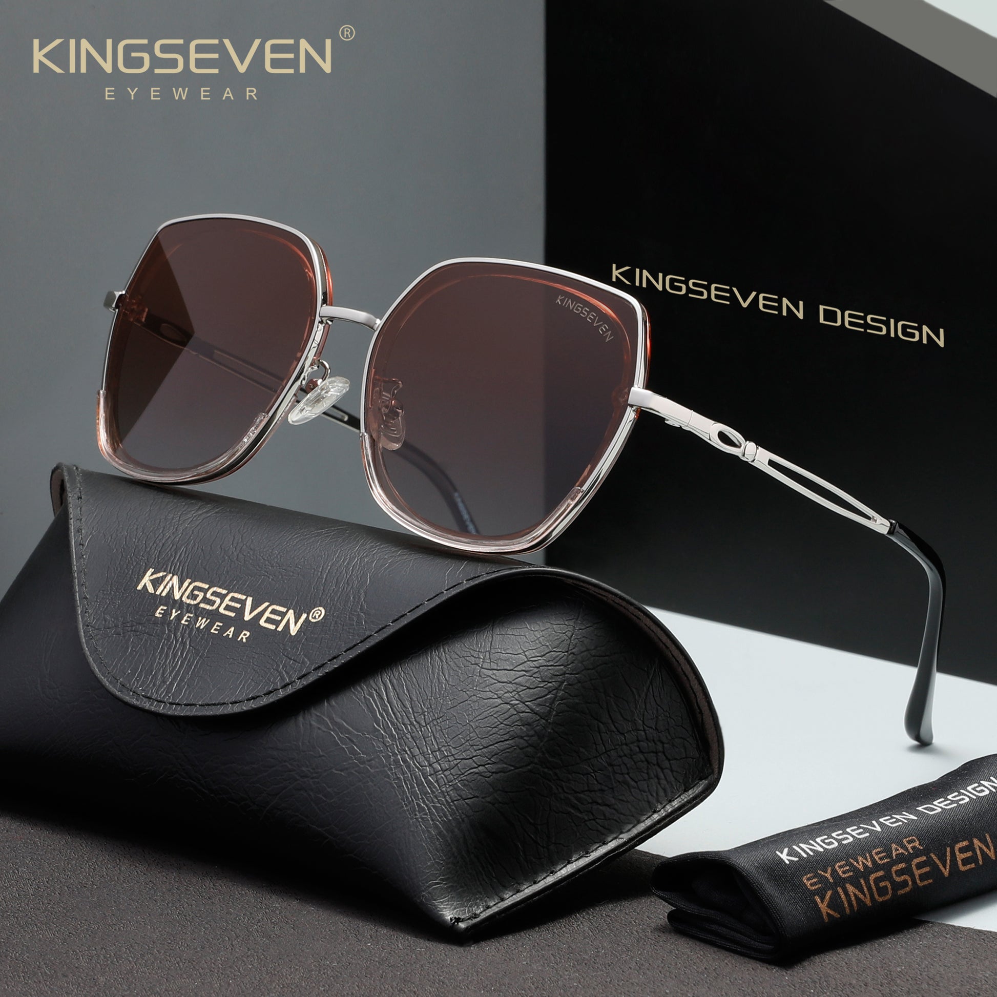 KINGSEVEN N7822 brown polarized sunglasses for women