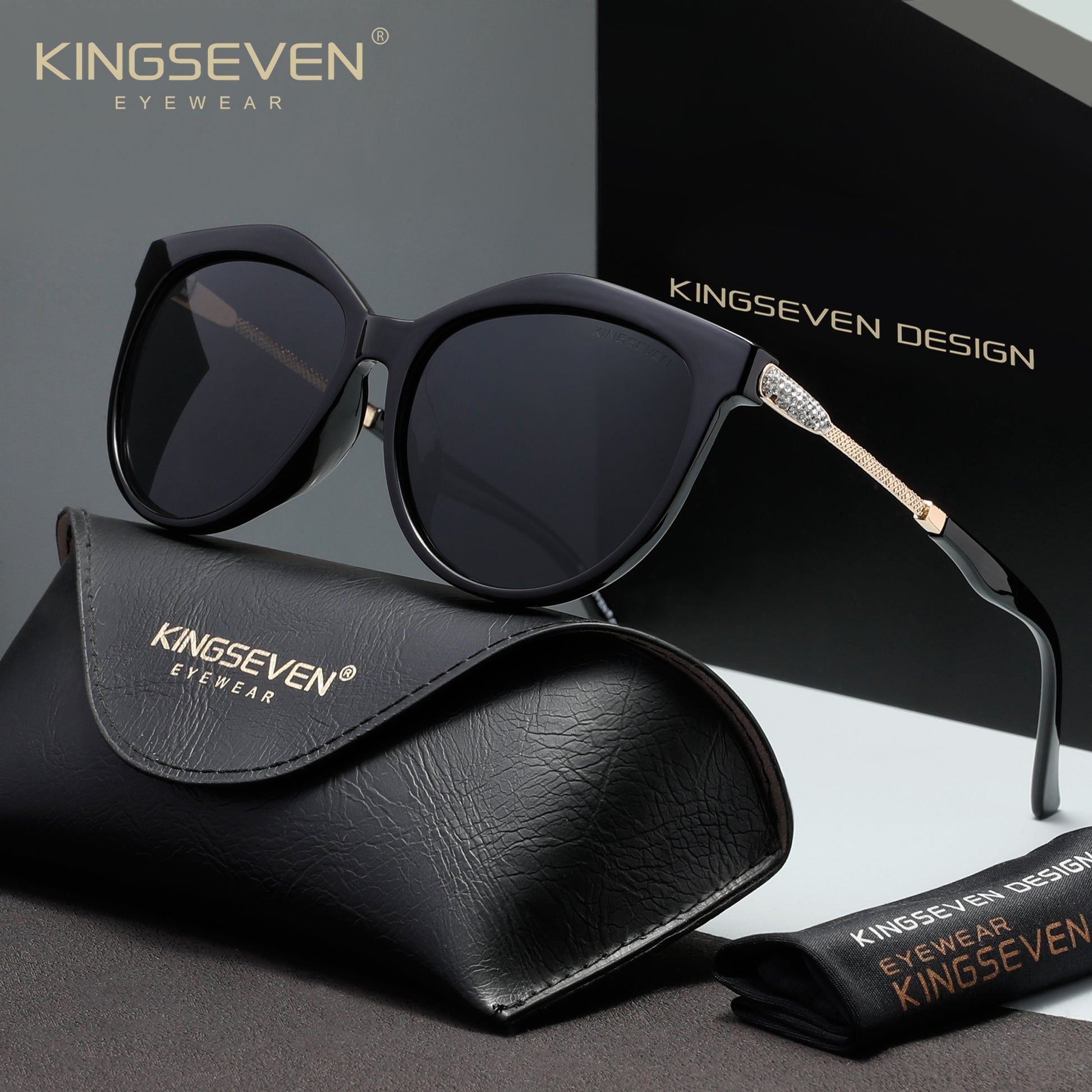 KINGSEVEN N7826 gray polarized sunglasses for women