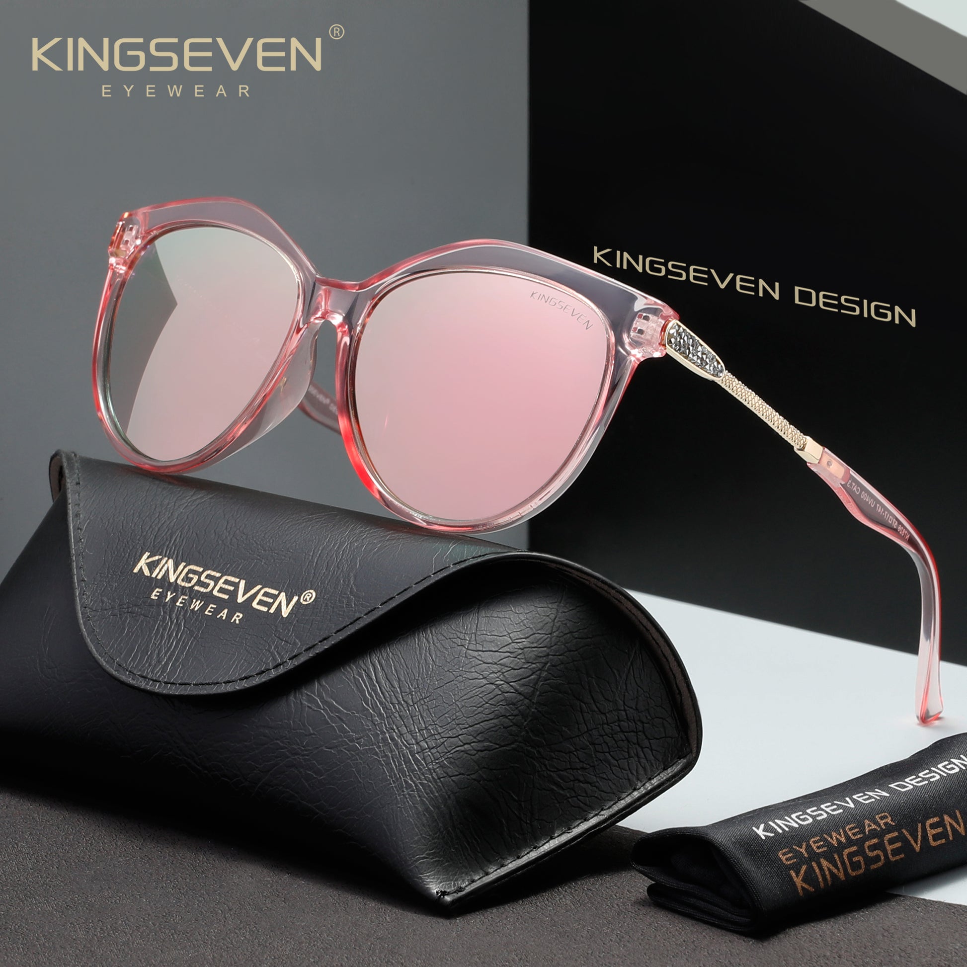 KINGSEVEN N7826 pink polarized sunglasses for women