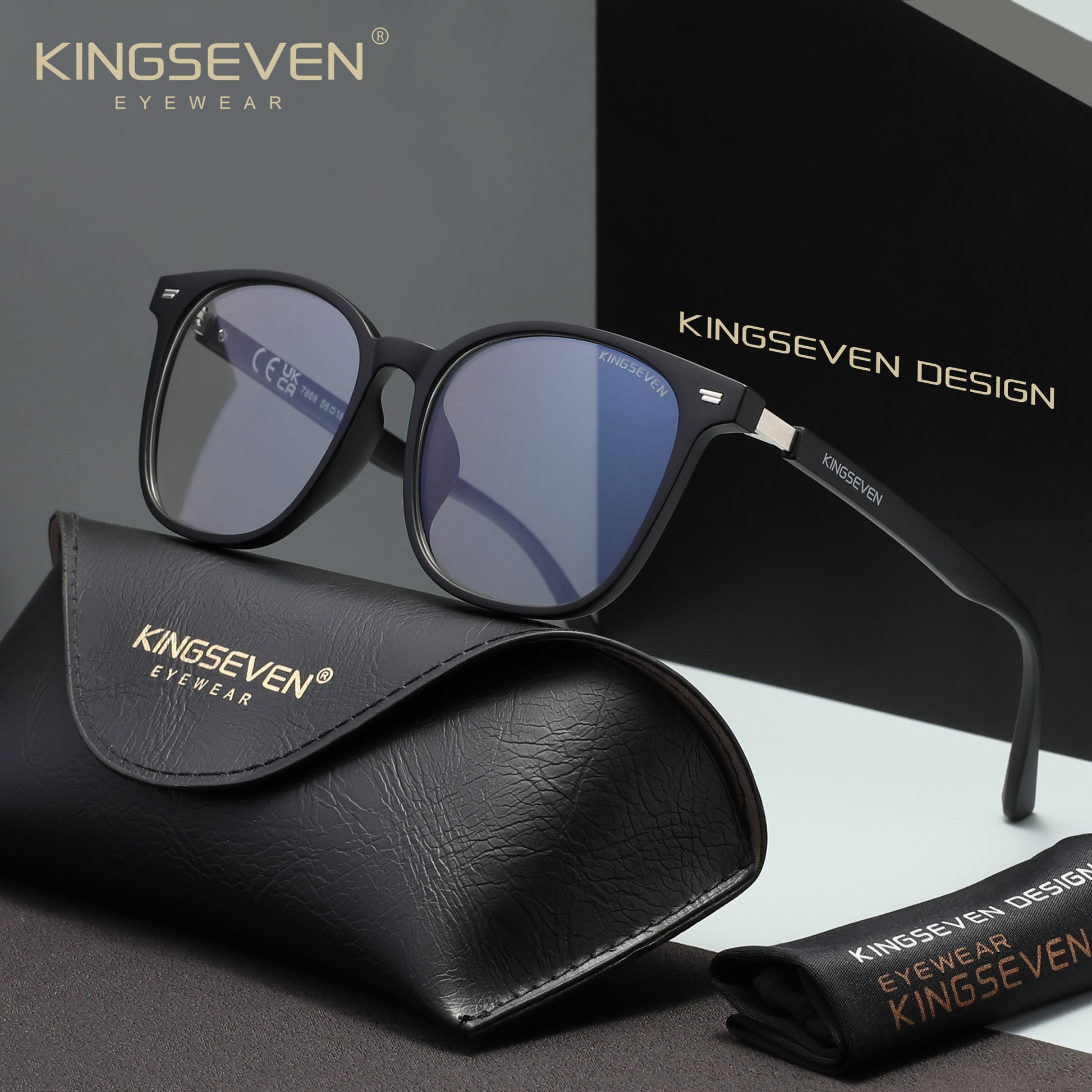 KINGSEVEN N7868 black blue light sunglasses