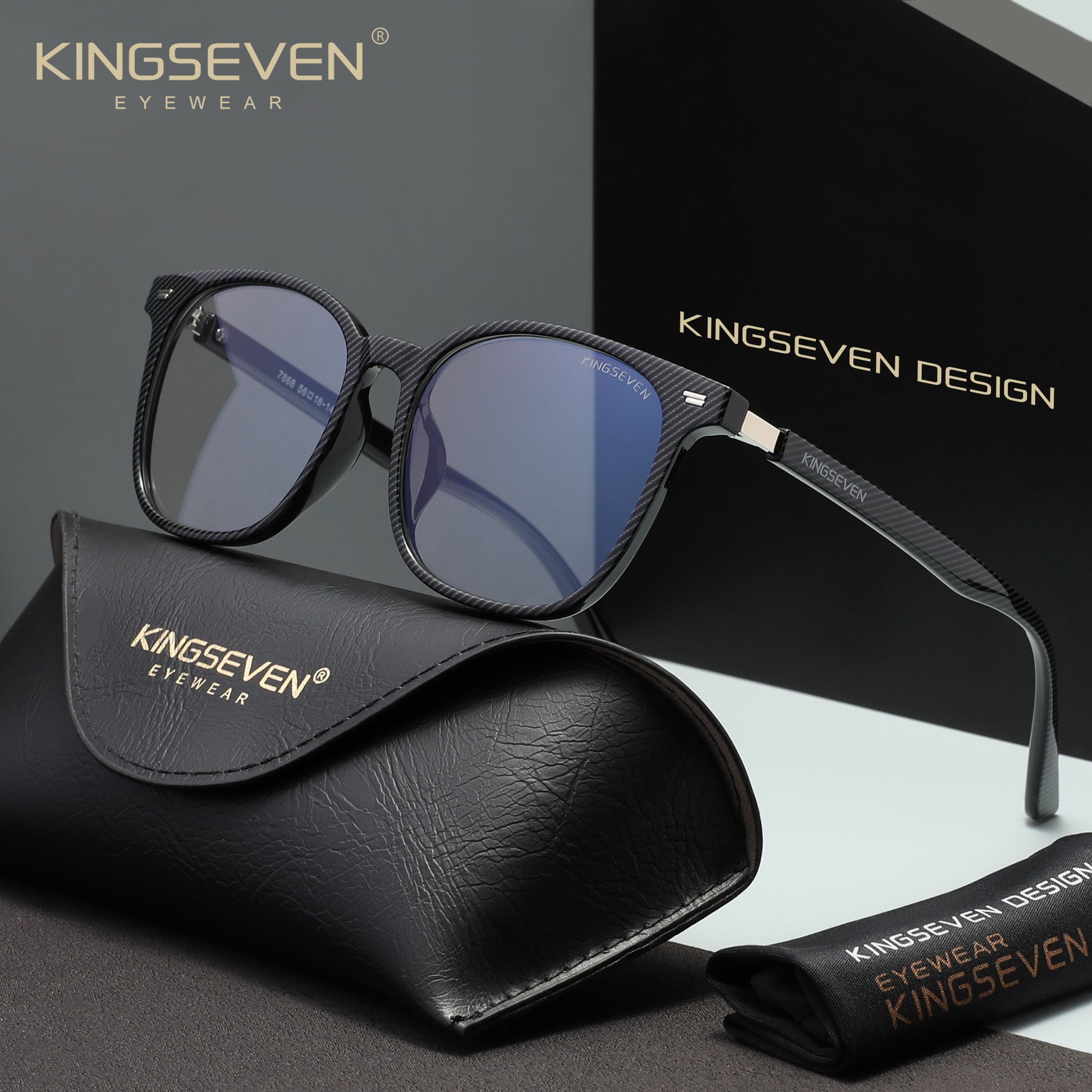 KINGSEVEN N7868 stripe-woter-silver blue light sunglasses
