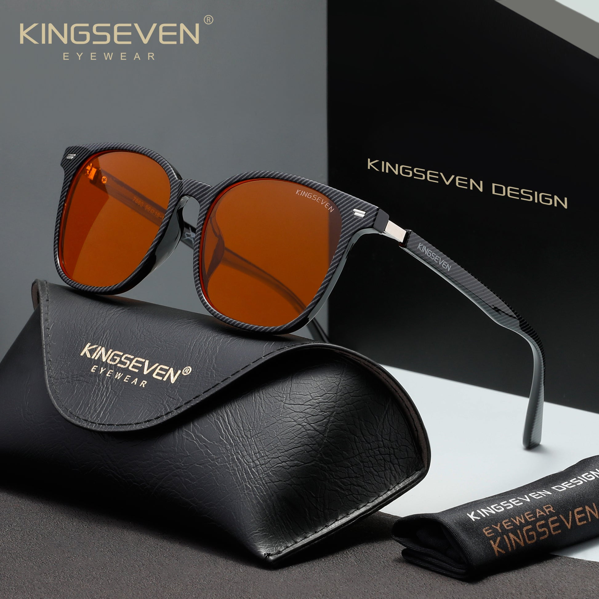 KINGSEVEN N7868 stripe-water-silver blue light sunglasses