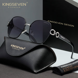 KINGSEVEN N7898 black-gray polarized sunglasses for women