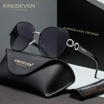 KINGSEVEN N7898 black-gray polarized sunglasses for women