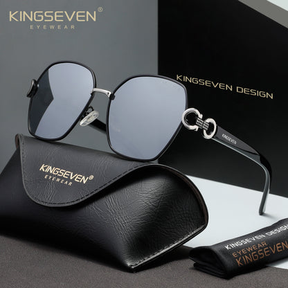 KINGSEVEN N7898 black-white polarized sunglasses for women