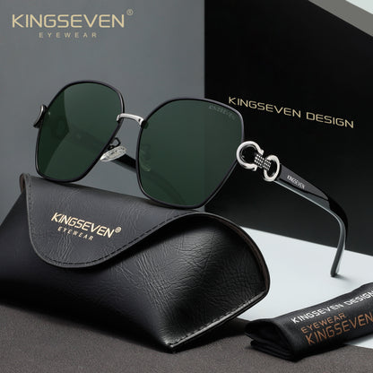 KINGSEVEN N7898 black-green polarized sunglasses for women