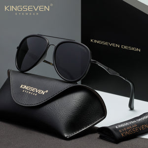 KINGSEVEN N7936 black-gray polarized sunglasses for men