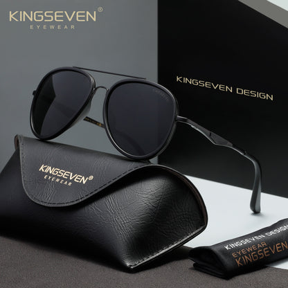 KINGSEVEN N7936 black-gray polarized sunglasses for men