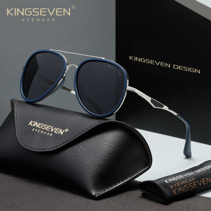 KINGSEVEN N7936 silver-gray polarized sunglasses for men