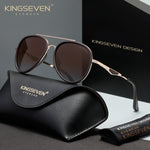 KINGSEVEN N7936 gold-brown polarized sunglasses for men