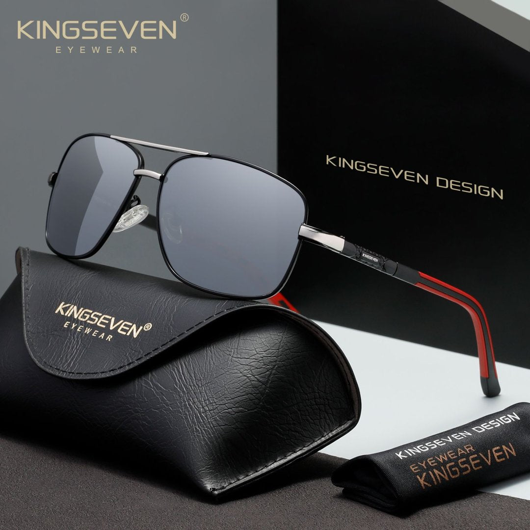 KINGSEVEN N724 black gray polorized sunglasses for men