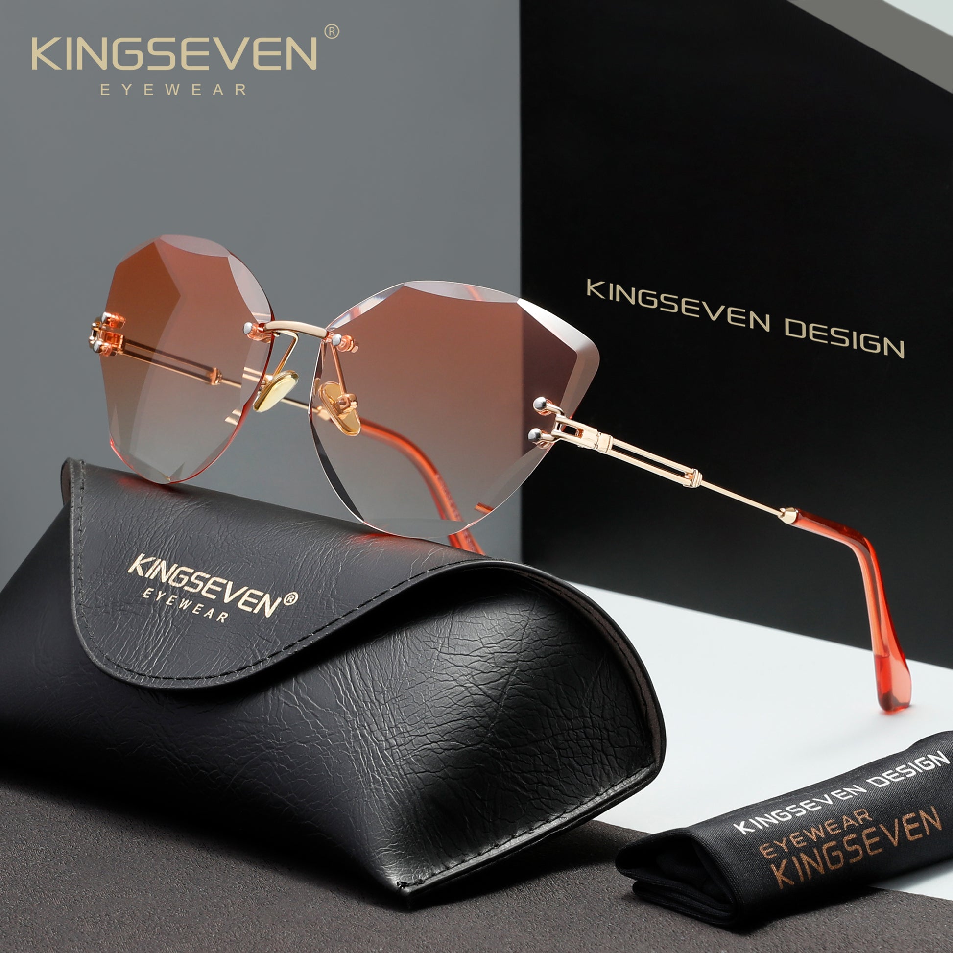 KINGSEVEN N801 orange sunglasses for women