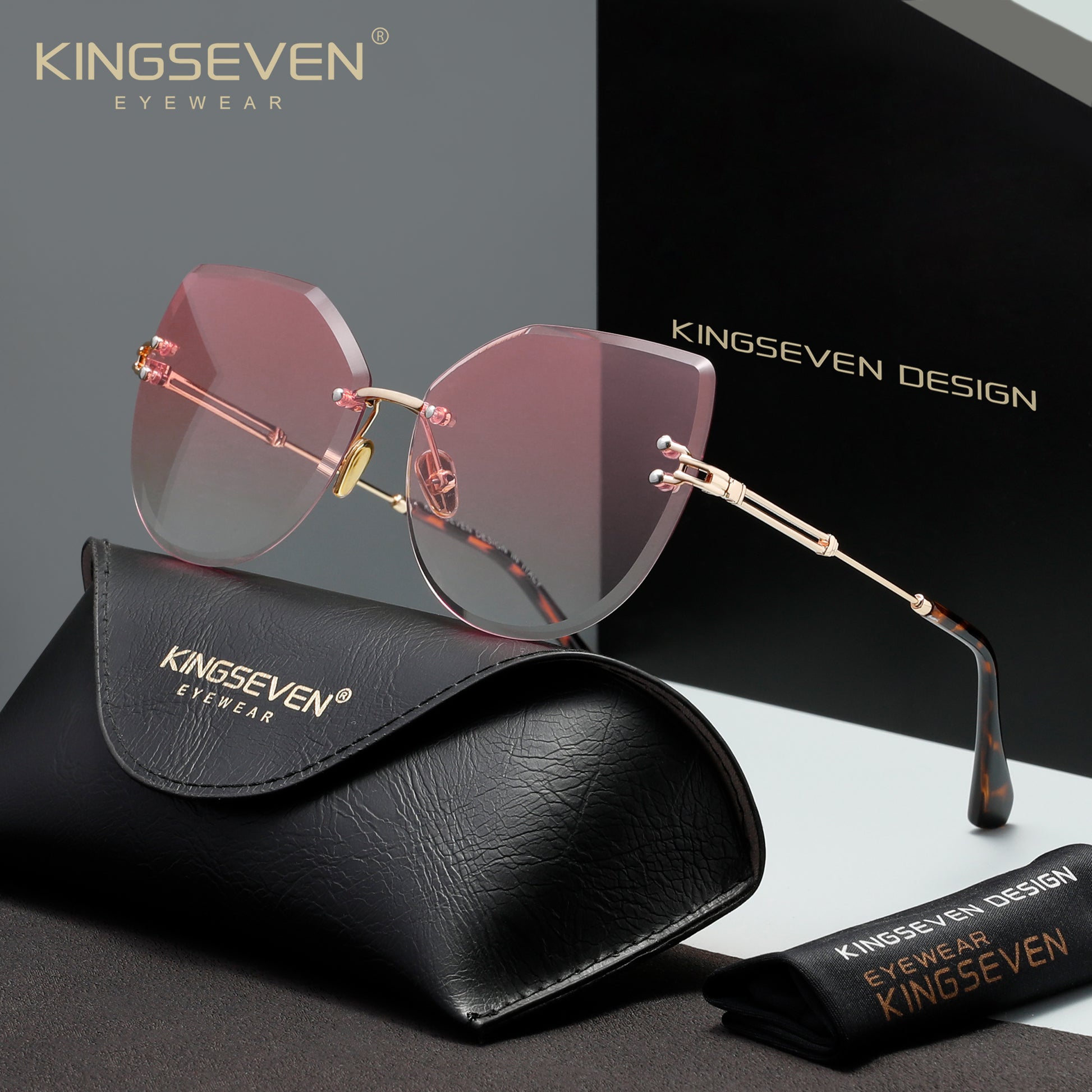 KINGSEVEN N807 pink polarized sunglasses for women