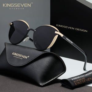 KINGSEVEN N7824 gold-black polorized sunglasses for women