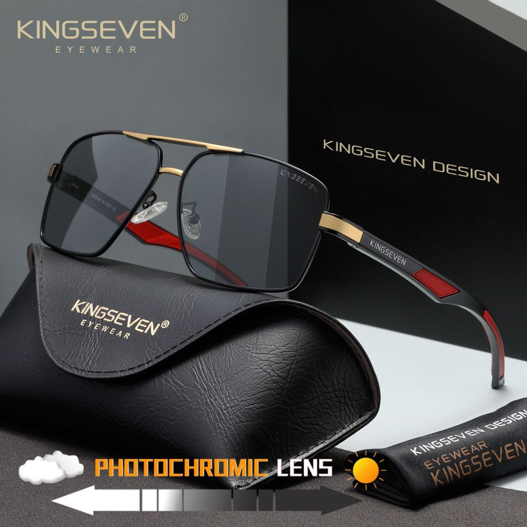 KINGSEVEN N7719 gold-photochromic polorized sunglasses for men