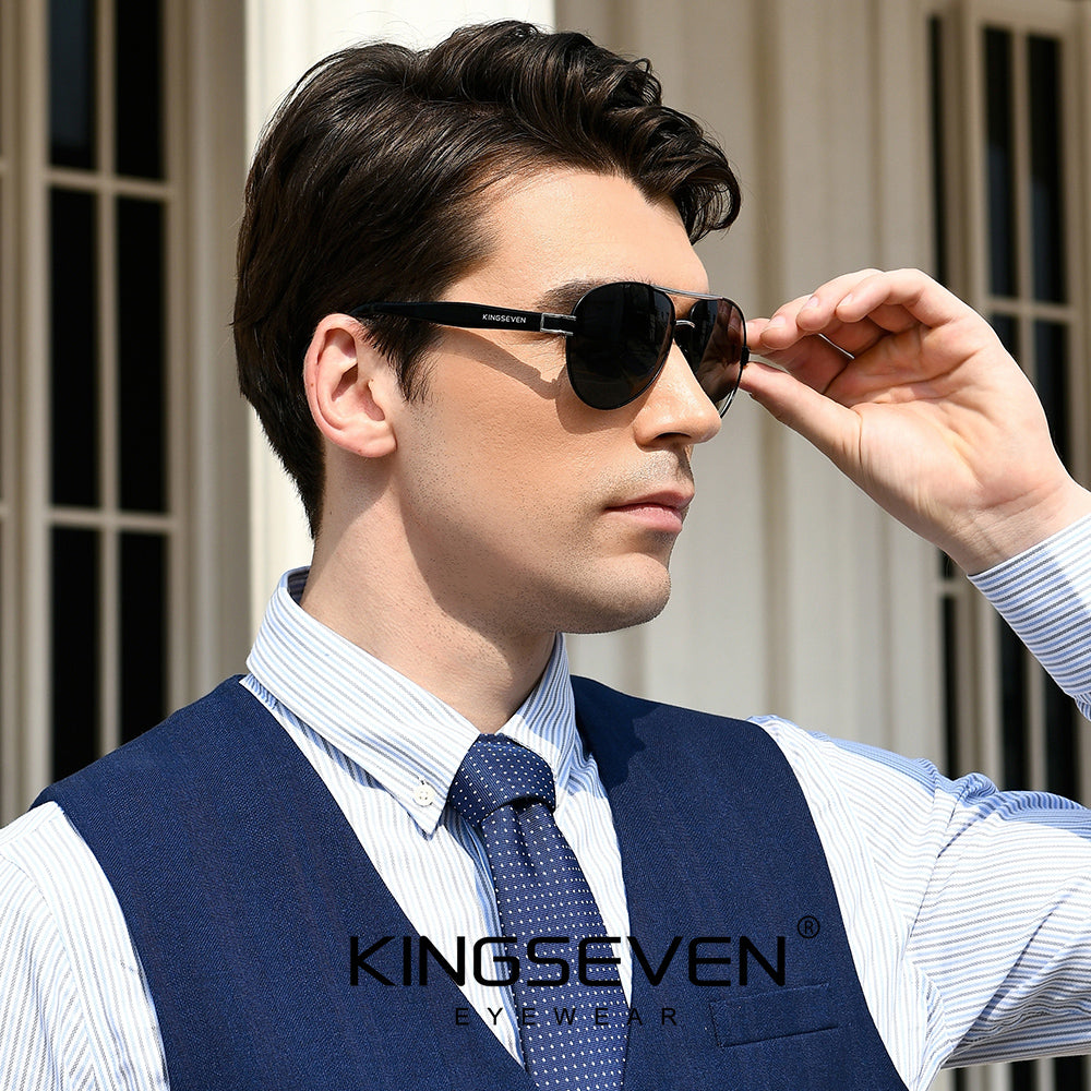 Man wearing KINGSEVEN N7777 sunglasses outdoor