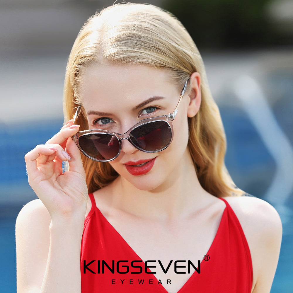 Woman wearing KINGSEVEN N7826 sunglasses outdoor