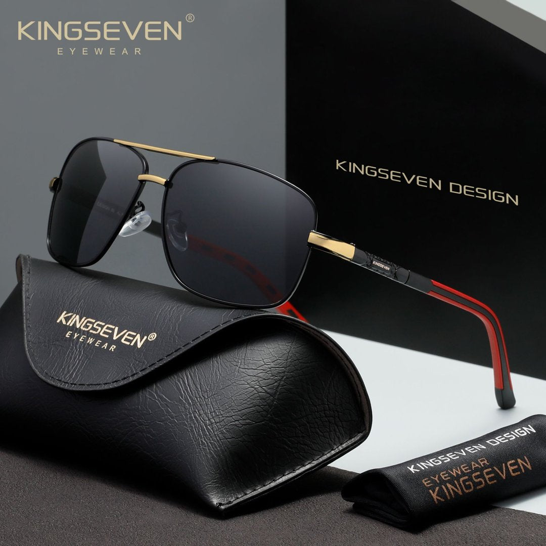 KINGSEVEN N724 gold gray polorized sunglasses for men