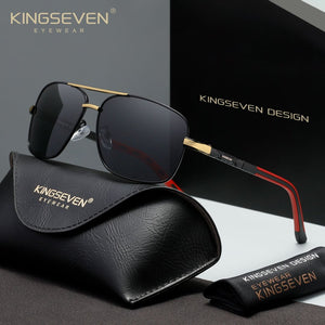 KINGSEVEN N724 gold gray polorized sunglasses for men