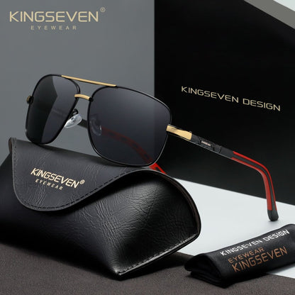 KINGSEVEN N724 gold gray polorized sunglasses for men