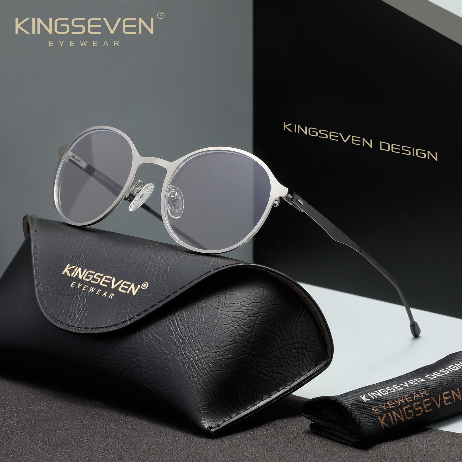 KINGSEVEN N8821 silver blue light sunglasses