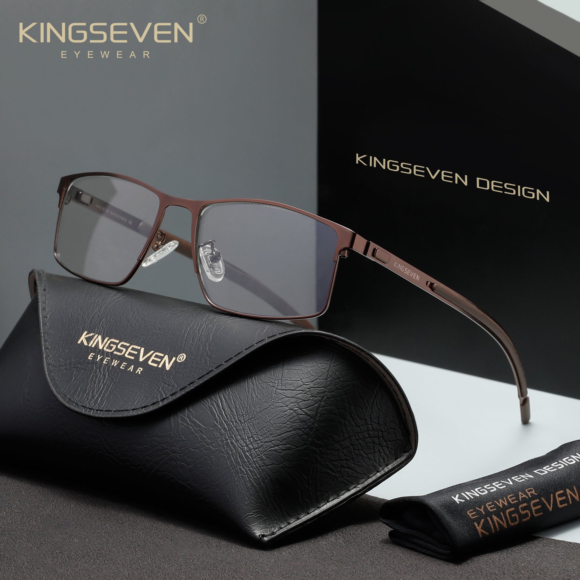 KINGSEVEN N9186 brown blue light sunglasses for men