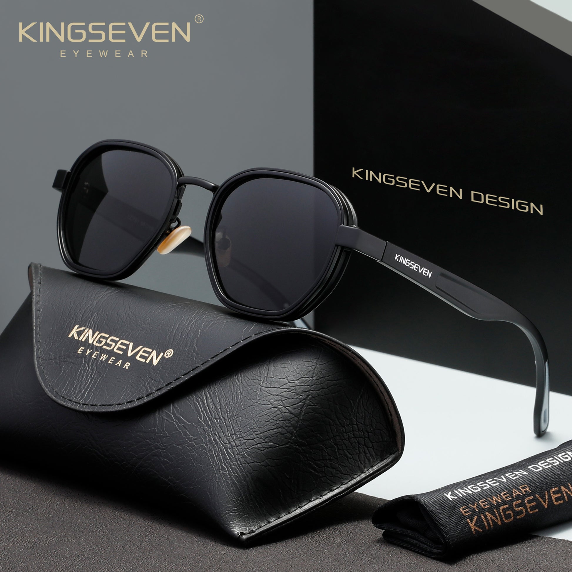 KINGSEVEN LE791 black polarized sunglasses