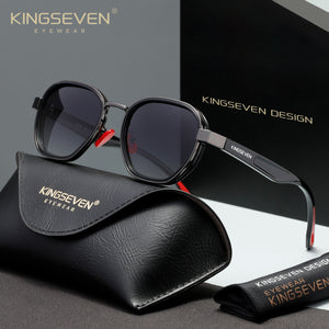 KINGSEVEN LE791 shiny black polarized sunglasses for men