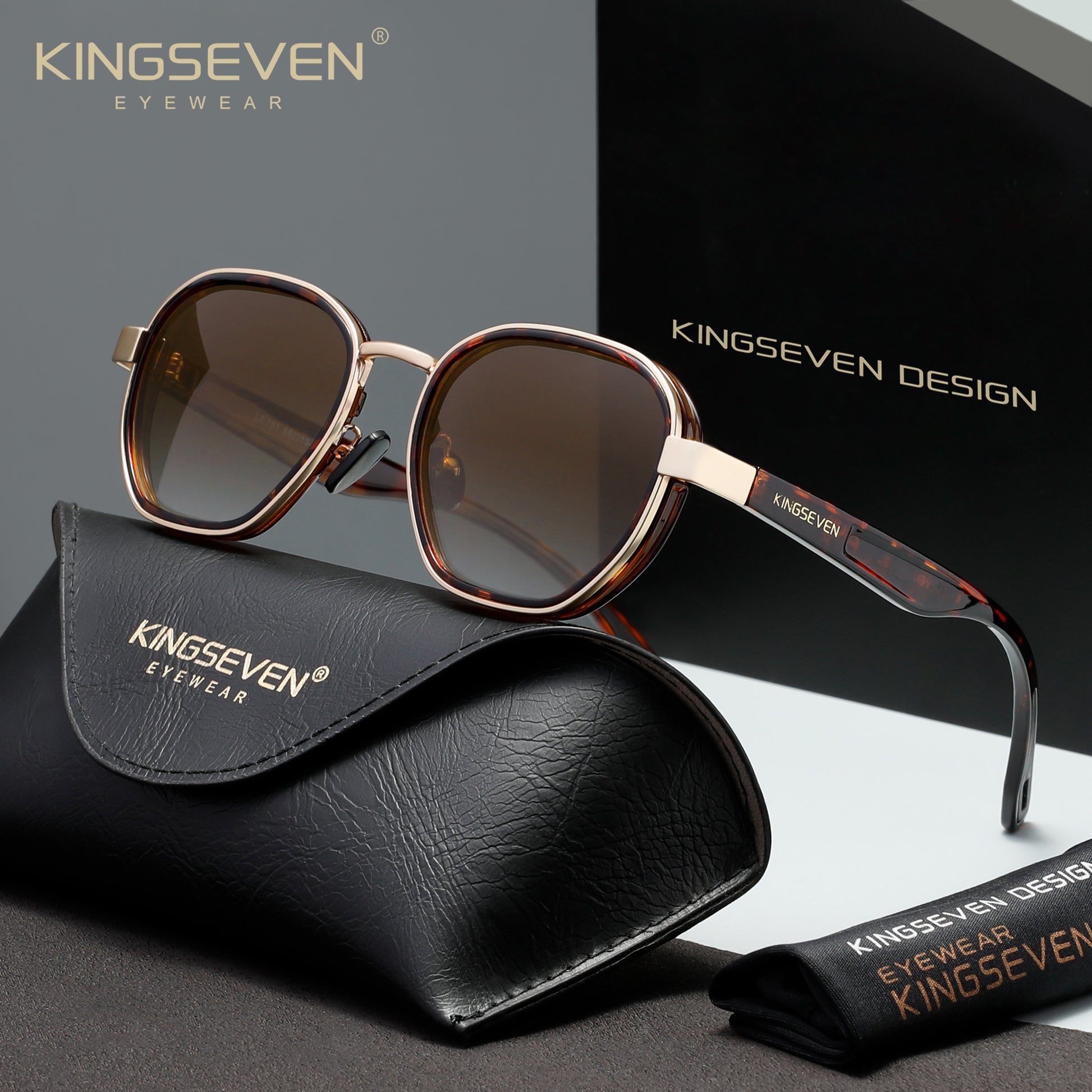 KINGSEVEN LE791 brown polarized sunglasses for women
