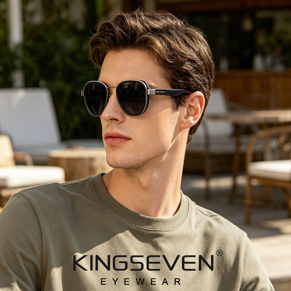 Man wearing KINGSEVEN LE791 sunglasses outdoor