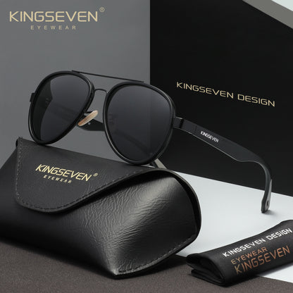 KINGSEVEN LE796 matte black  gray polarized sunglasses for men