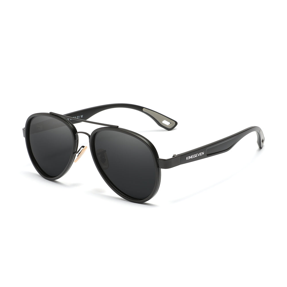 KINGSEVEN LE796 men matte black gray polarized sunglasses aluminum frame