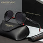 KINGSEVEN LE796 shiny black  gray polarized sunglasses for men