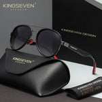 KINGSEVEN LE796 shiny black  gray polarized sunglasses for men